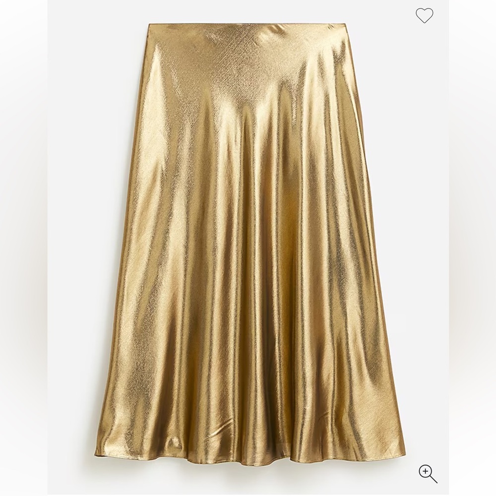 J. Crew Gold Midi Skirt